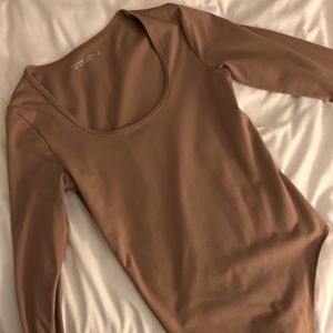 Abercrombie + Fitch nude long sleeve bodysuit